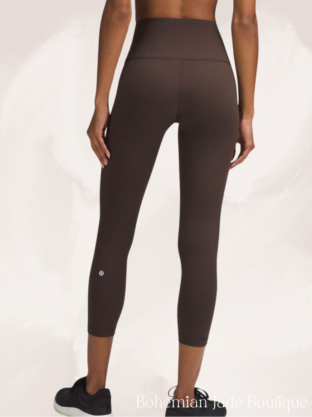 Lululemon Wunder Train Ribbed High-Rise Crop 23” Leggings NWT Size 10 Espresso - Picture 2 of 9